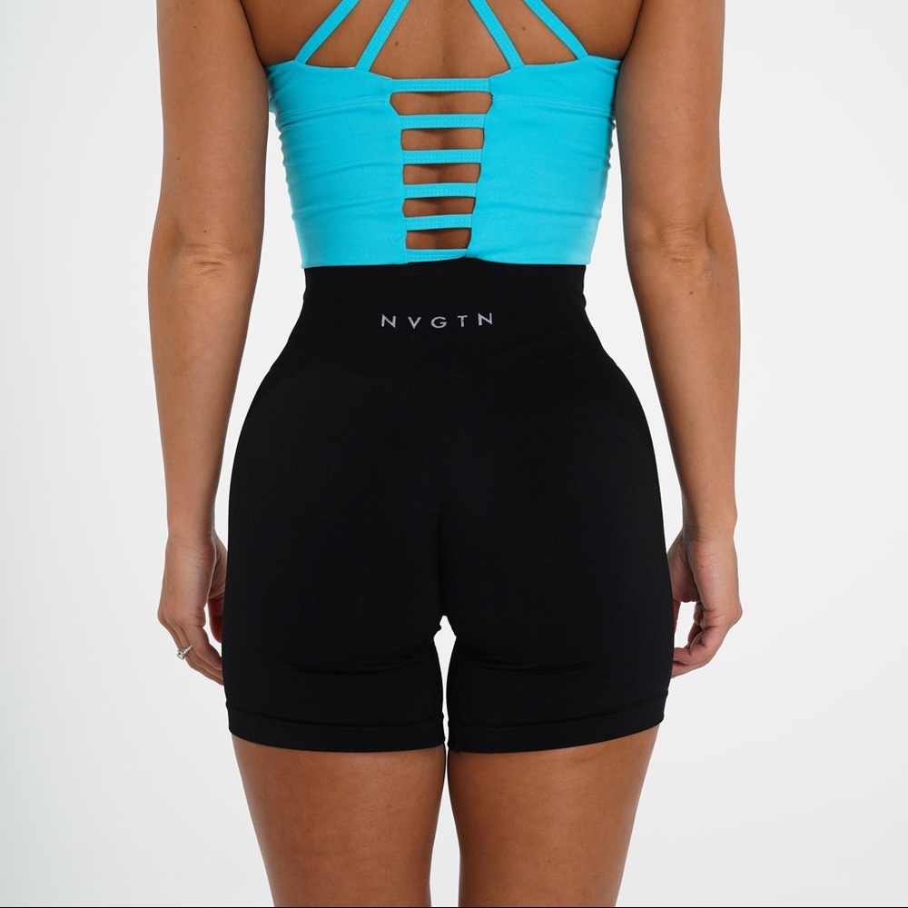 Black Solid Pro Shorts